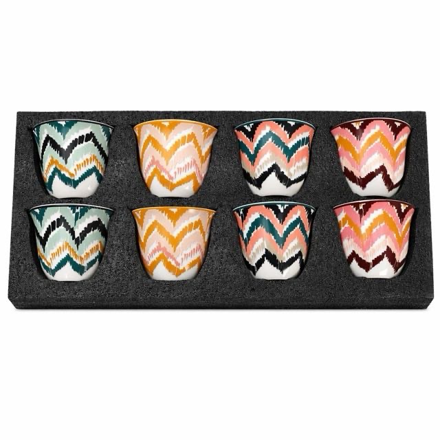 보호 웨이브 세라믹 찻잔 8Pcs 차 에스프레소용 선물 세트
