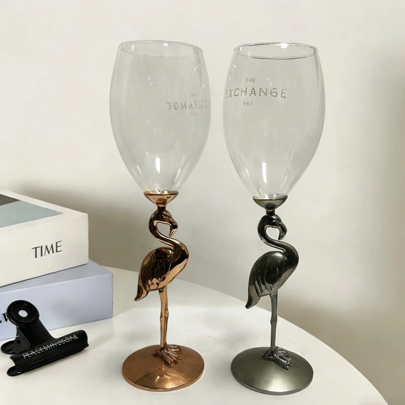 Flamingo Sculpted Stem Wine Glass