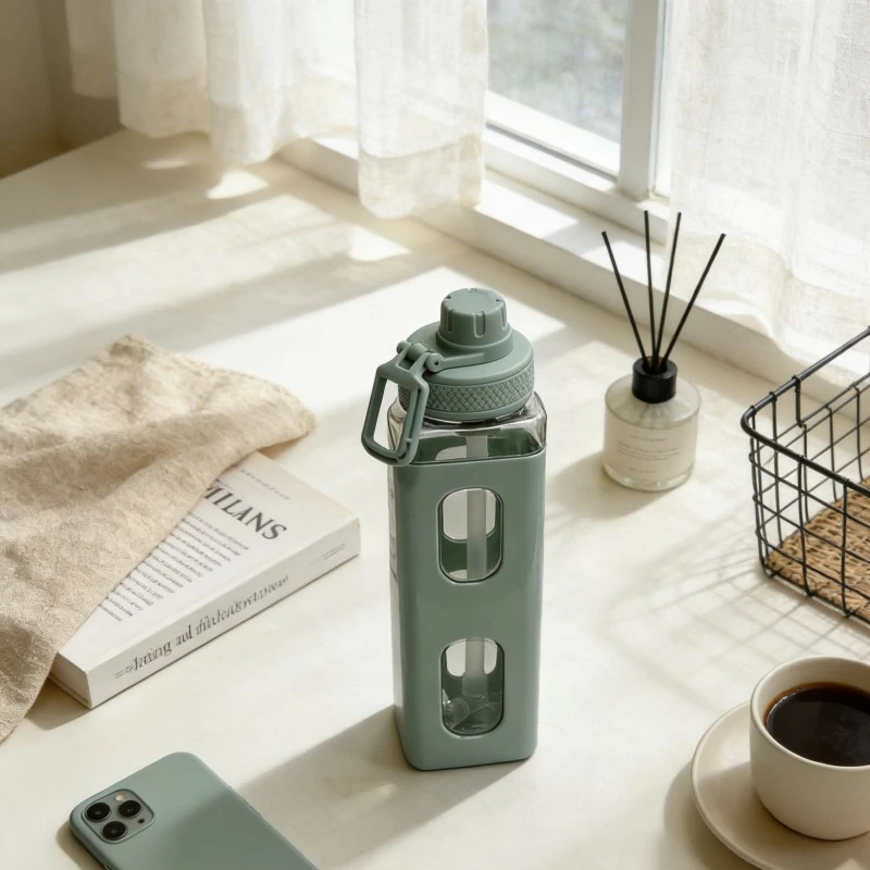 Large Capacity Square Plastic Water Bottle